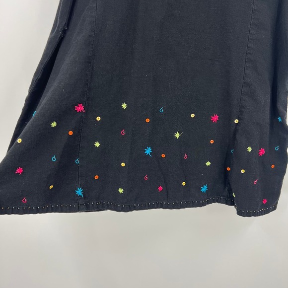 Vintage Zero Line "Maternity" Linen Embroidered Rainbow Floral Women Large - XL - Picture 8 of 9